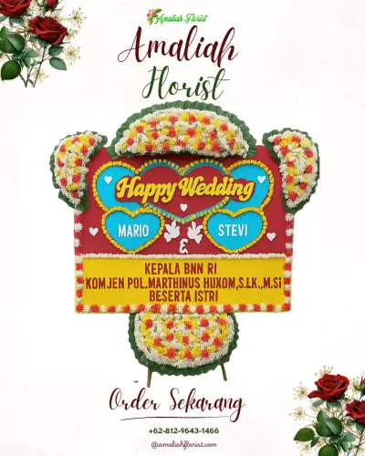 Karangan Papan Bunga Pernikahan di Murtigading